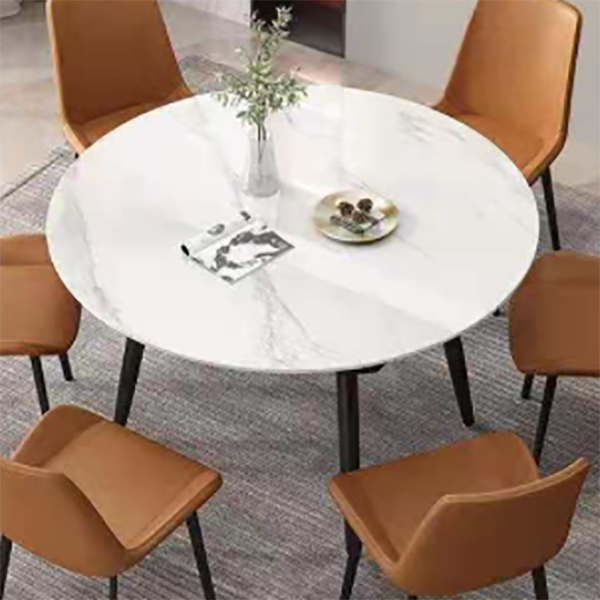 Muebles para el hogar de piedra de comedor de estilo contemporáneo de 4 pies con pierna de metal