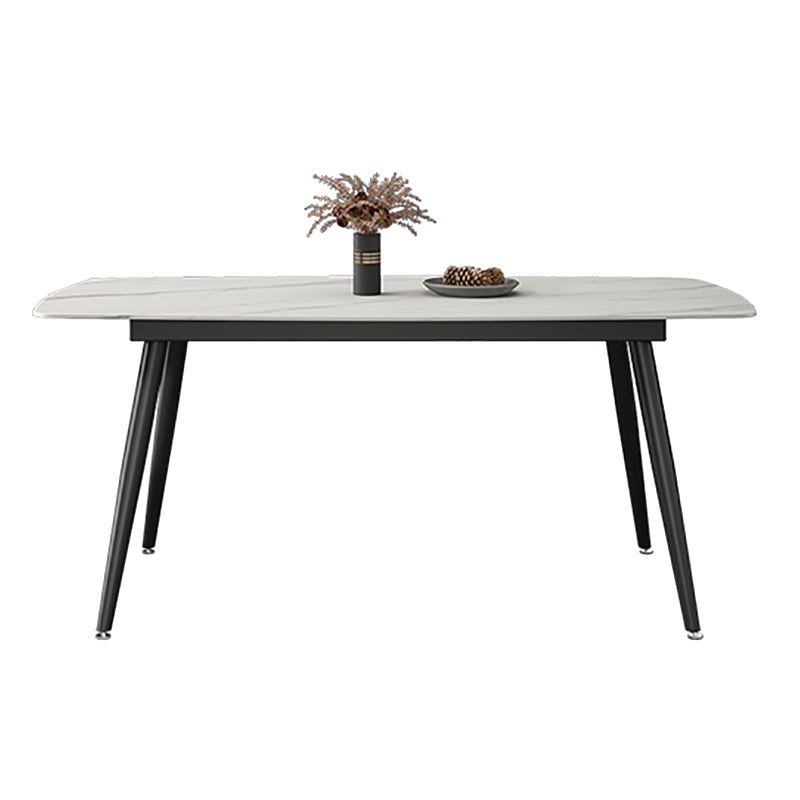 Muebles para el hogar de piedra de comedor de estilo contemporáneo de 4 pies con pierna de metal