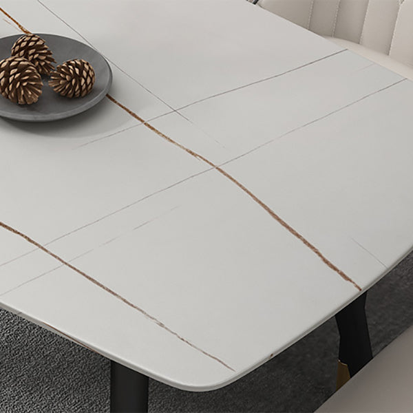 Muebles para el hogar de piedra de comedor de estilo contemporáneo de 4 pies con pierna de metal