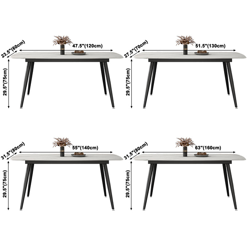 Muebles para el hogar de piedra de comedor de estilo contemporáneo de 4 pies con pierna de metal
