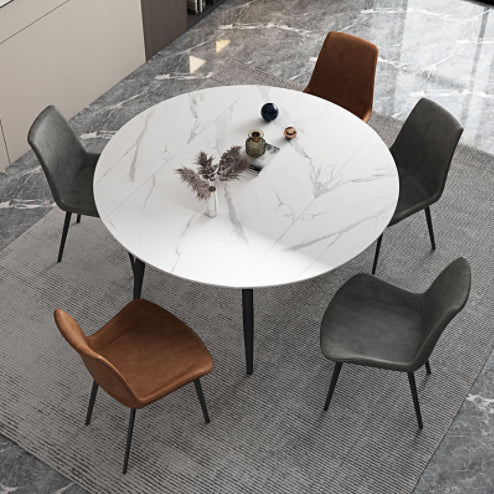 Muebles para el hogar de piedra de comedor de estilo contemporáneo de 4 pies con pierna de metal