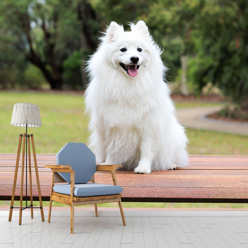 Puppy Animal Mural Wallpaper Stain Resistant Wall Covering for Living Room