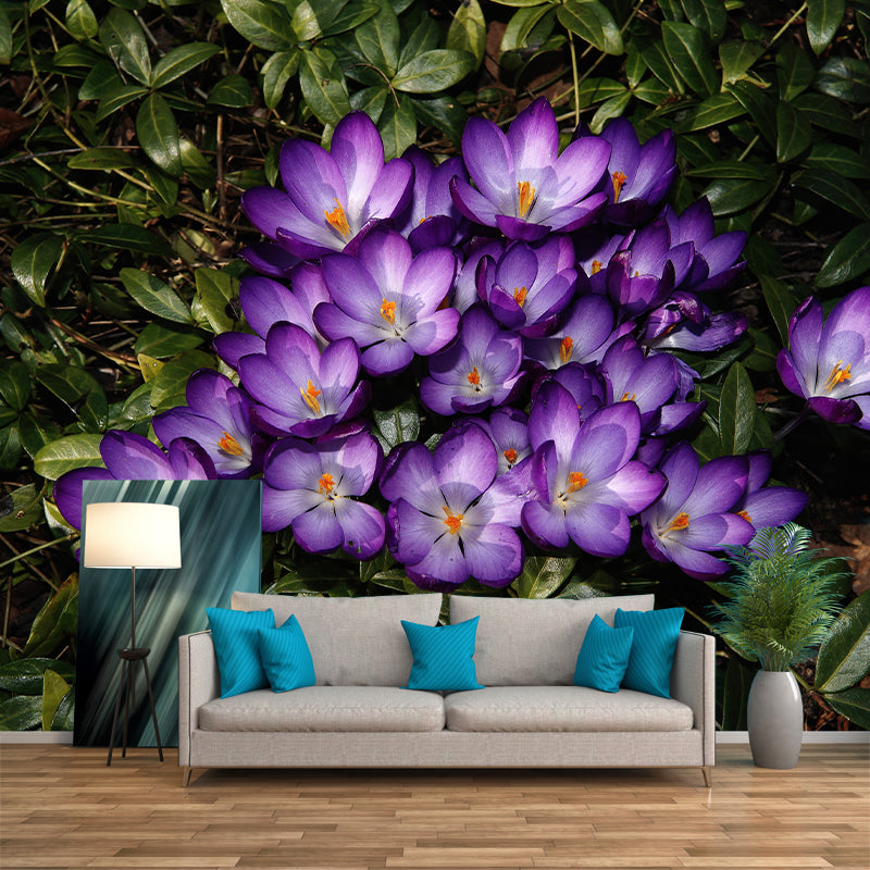 Modern Saffron Mural Wallpaper Stain Resistant Wall Covering for Living Room