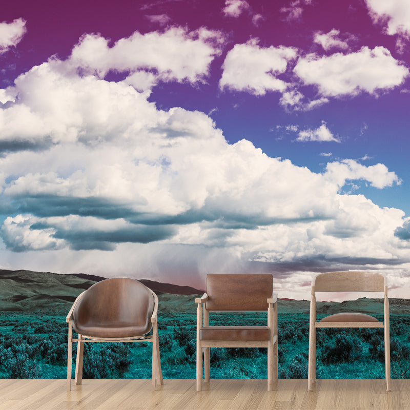 Sky View Moisture Resistant Wall Covering for Bedroom, Custom Size Available