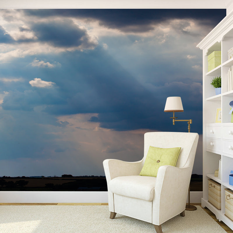 Sky View Moisture Resistant Wall Covering for Bedroom, Custom Size Available