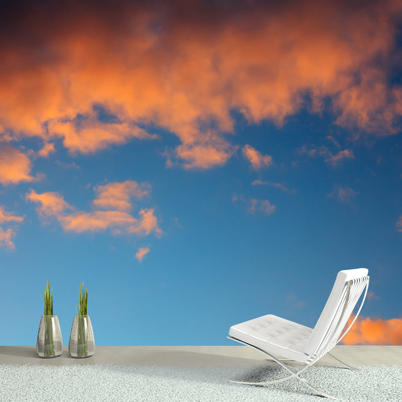 Sky Moisture Resistant Wall Covering for Bedroom, Custom Size Available