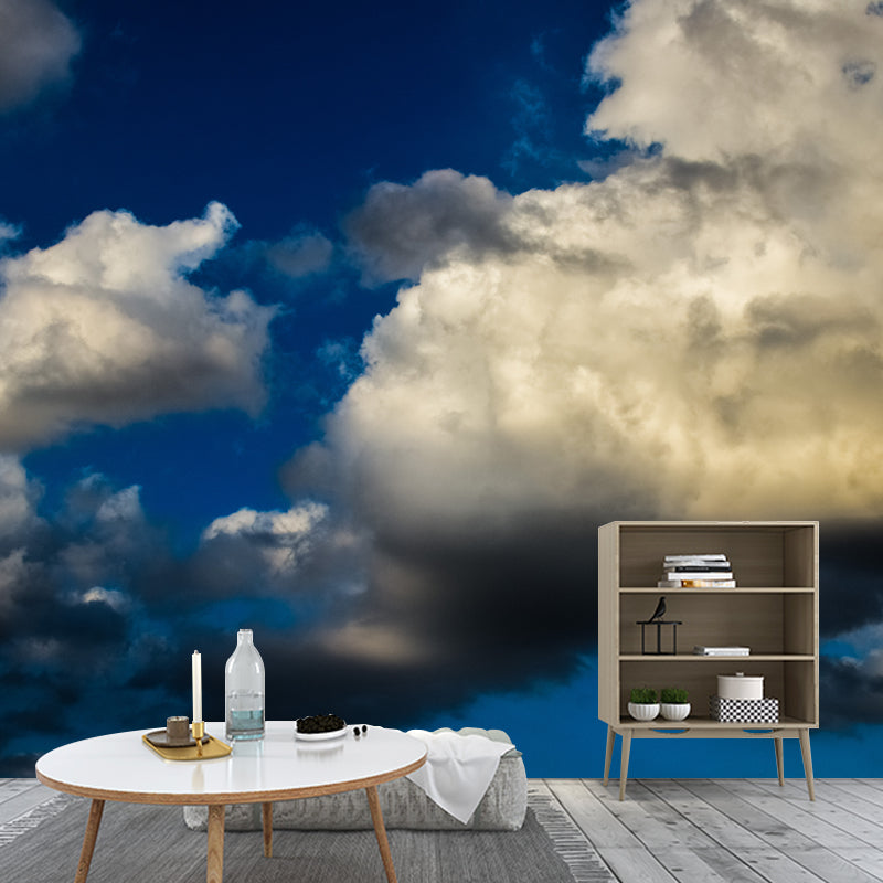 Sky Moisture Resistant Wall Covering for Bedroom, Custom Size Available