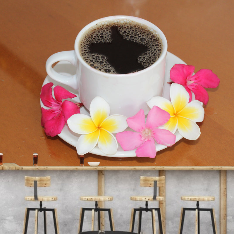 Coffee Drink Modernist Wall Covering for Coffee Shop, Moisture Resistant