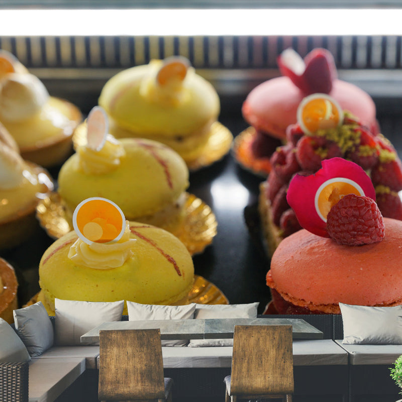 Modernist Style Sweet Dessert Wall Mural for Commerce Shop, Water Resistant