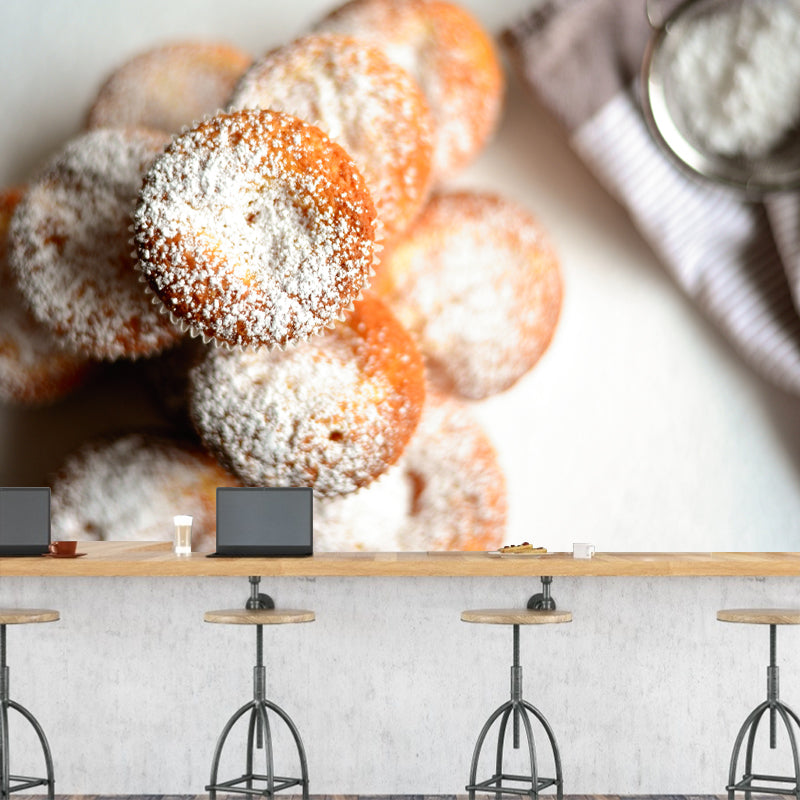 Customized Dessert Wall Mural Mildew Resistant Wallpaper for Commerce Shop