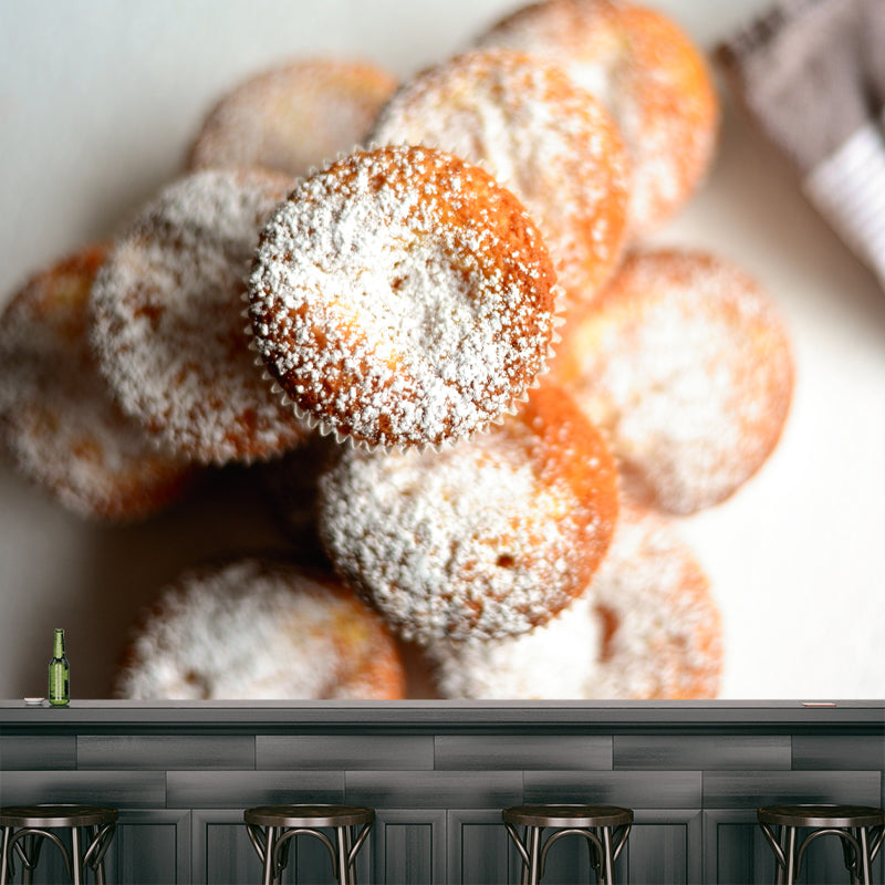 Customized Dessert Wall Mural Mildew Resistant Wallpaper for Commerce Shop