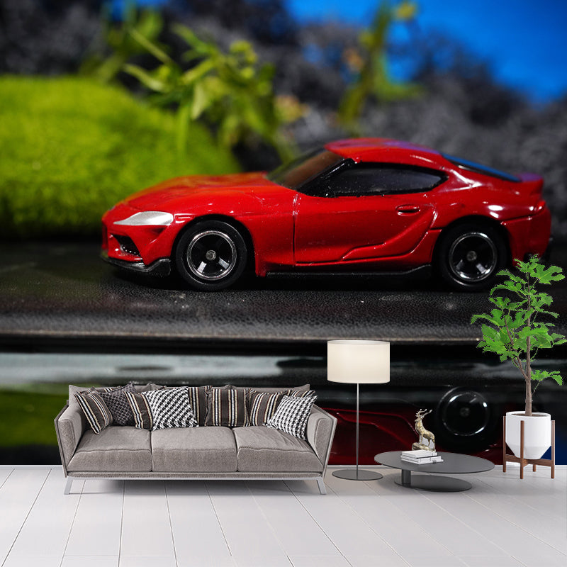 Car Transportation Mural Stain Resistant Living Room Wall Decor, Made to Measure