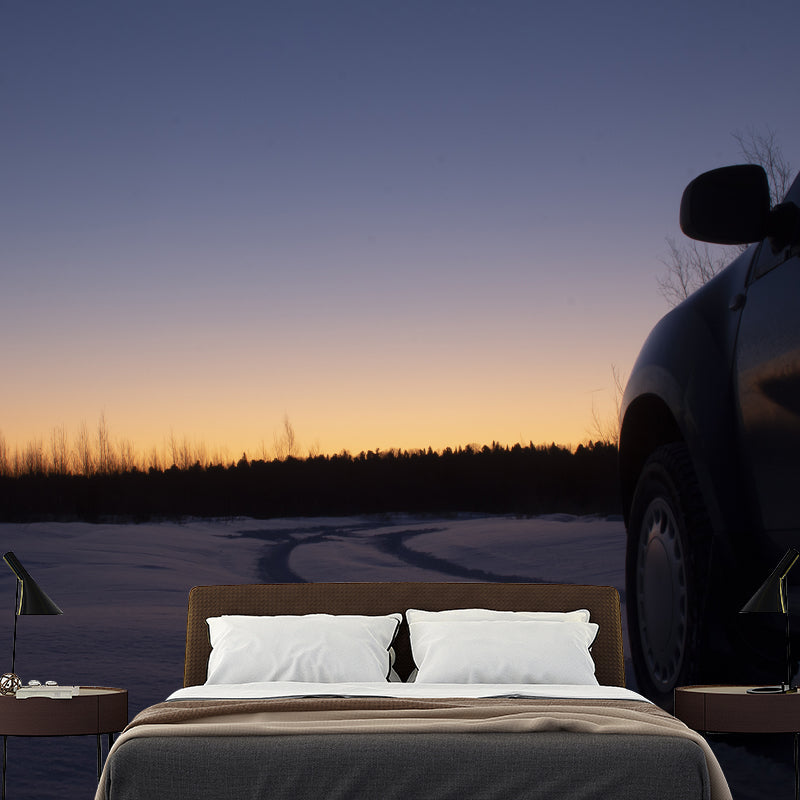 Car Transportation Mural Stain Resistant Living Room Wall Decor, Made to Measure