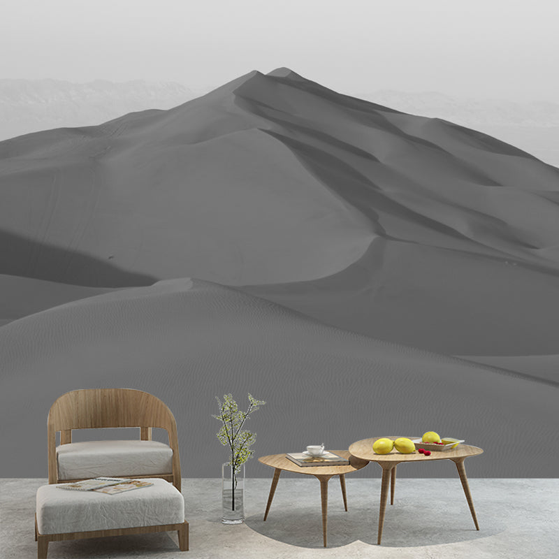 Grey Desert View Mural Stain Resistant Dining Room Wall Decor, Made to Measure