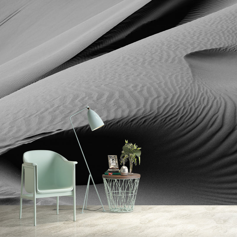 Grey Desert View Mural Stain Resistant Dining Room Wall Decor, Made to Measure