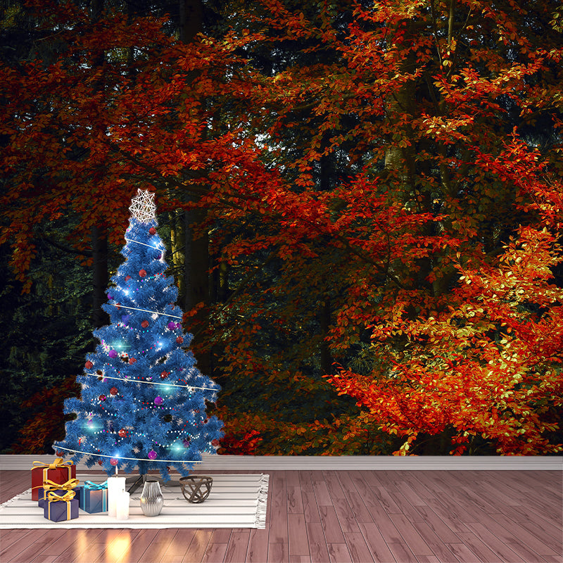 Forest Mural Wall Covering Decorative Mildew Resistant for Home Room