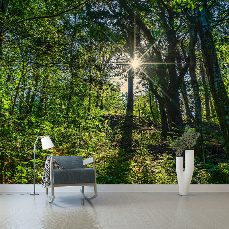 Forest Mural Decal Moisture Resistant Contemporary Bedroom Wall Covering