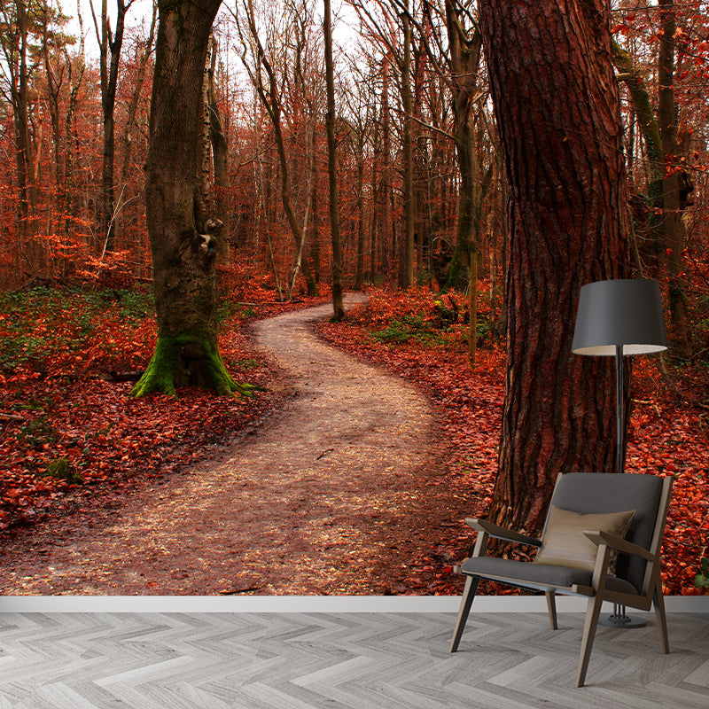 Contemporary Forest Wall Mural Environment Friendly Wallpaper for Sitting Room