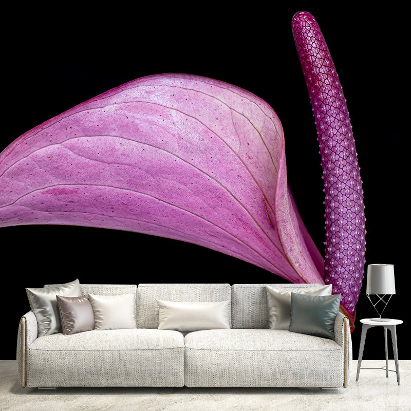 Customized Anthurium Mural Wall Covering Decorative Mildew Resistant for Living Room