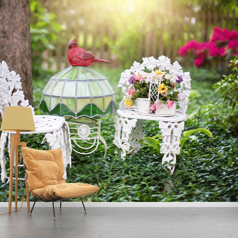 Customized Flower Basket Mural Wall Covering Decorative Mildew Resistant for Living Room