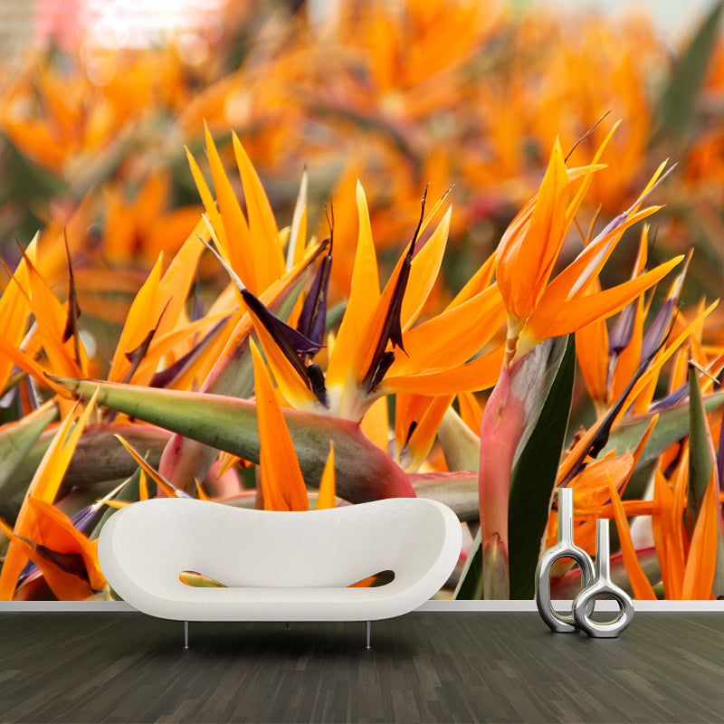 Bird of Paradise Flower Mural Wall Covering Decorative Mildew Resistant for Living Room