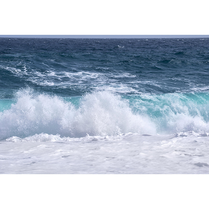 Photography Sea Mural Wallpaper for Sleeping Room Wall Covering in Soft Color