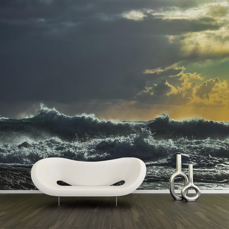 Customized Sea Mural Wall Covering Decorative Mildew Resistant for Sitting Room