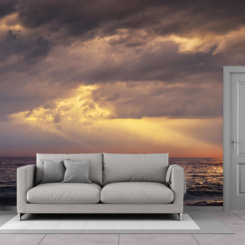 Customized Sea Mural Wall Covering Decorative Mildew Resistant for Sitting Room