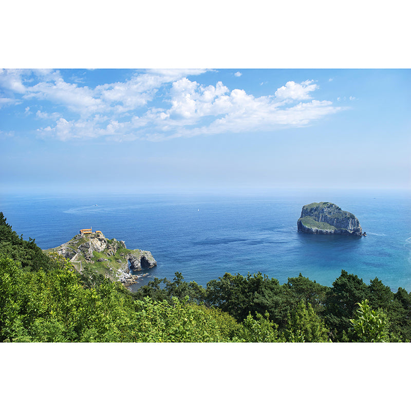 Photography Sea Mural Wallpaper for Sitting Room Wall Covering in Soft Color