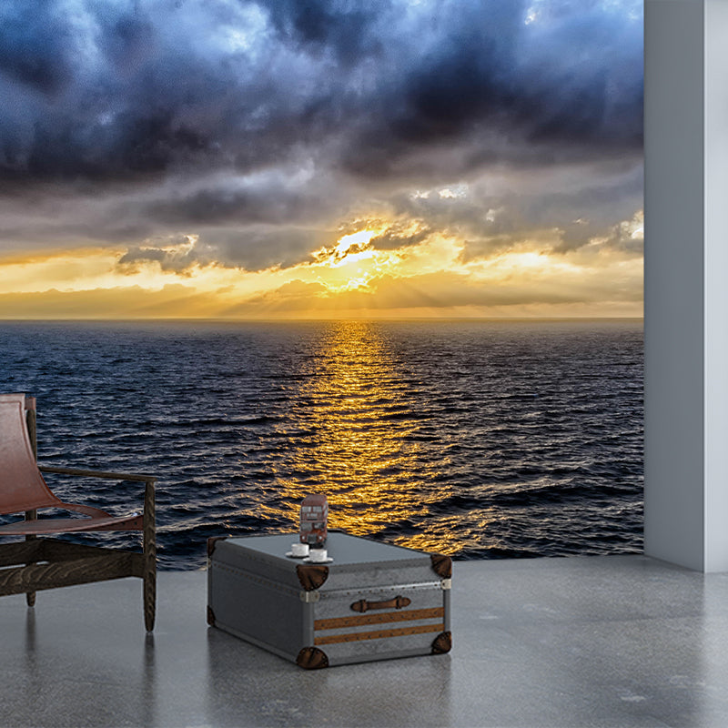 Sea Mural Wall Covering Decorative Mildew Resistant for Bathroom