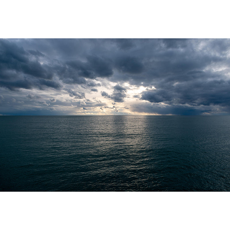 Photography Sea Mural Wallpaper for Living Room Wall Covering in Soft Color