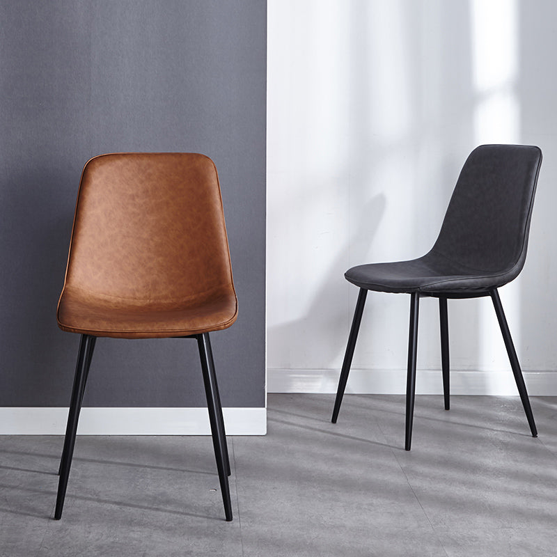 Moderne stijl faux lederen stoelen stevige achterste dinerkant -stoel voor thuisgebruik
