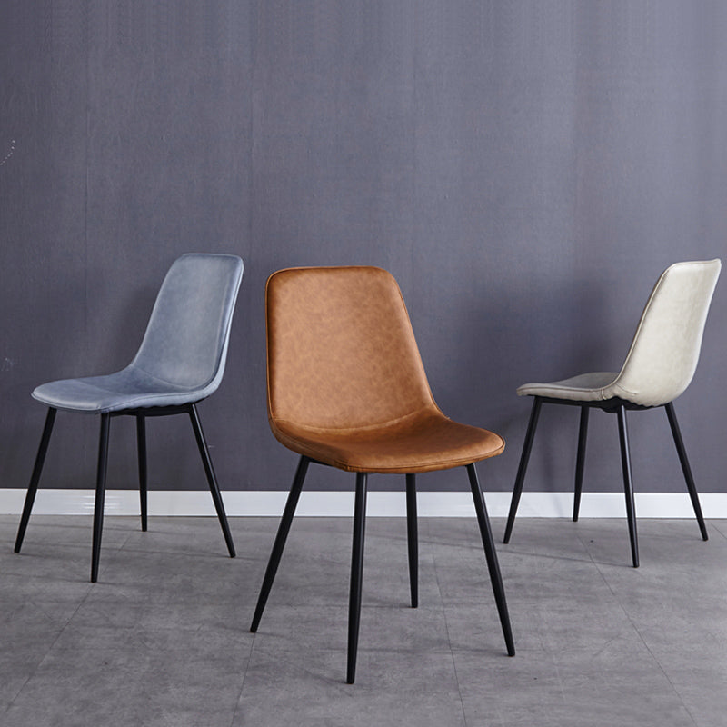 Moderne stijl faux lederen stoelen stevige achterste dinerkant -stoel voor thuisgebruik