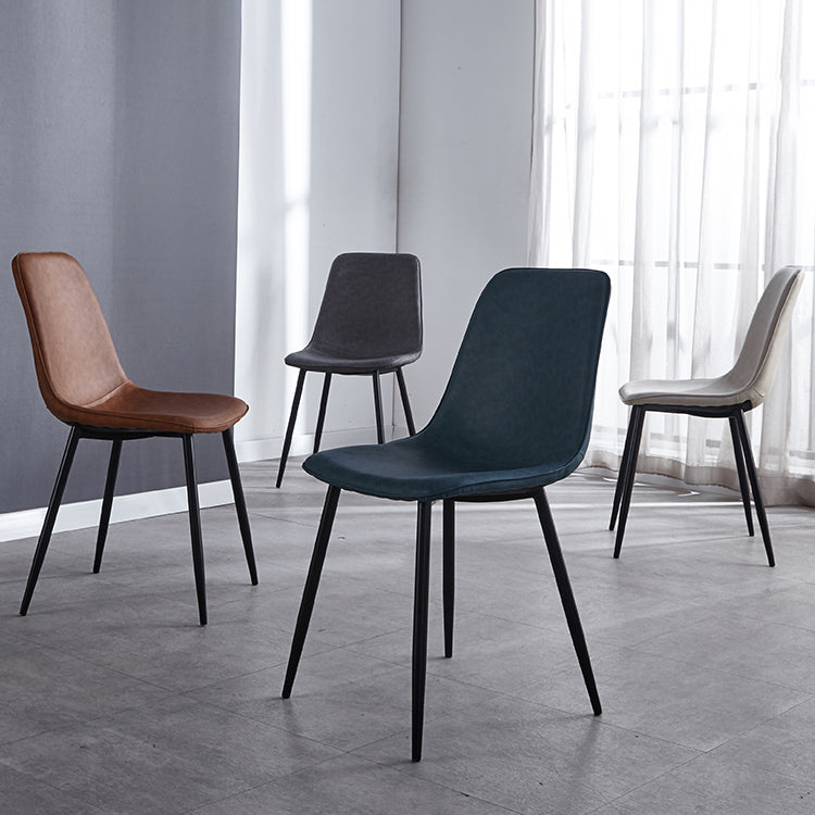 Moderne stijl faux lederen stoelen stevige achterste dinerkant -stoel voor thuisgebruik