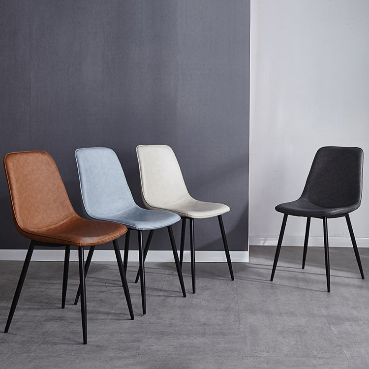 Moderne stijl faux lederen stoelen stevige achterste dinerkant -stoel voor thuisgebruik