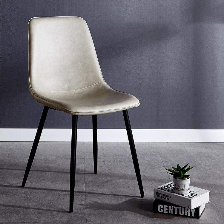 Moderne stijl faux lederen stoelen stevige achterste dinerkant -stoel voor thuisgebruik