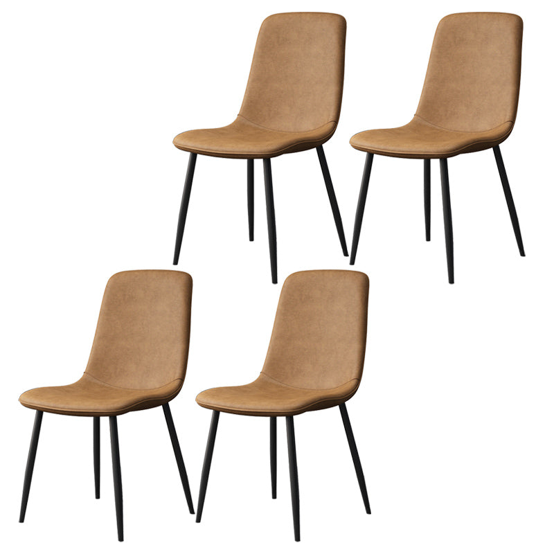 Moderne stijl faux lederen stoelen stevige achterste dinerkant -stoel voor thuisgebruik