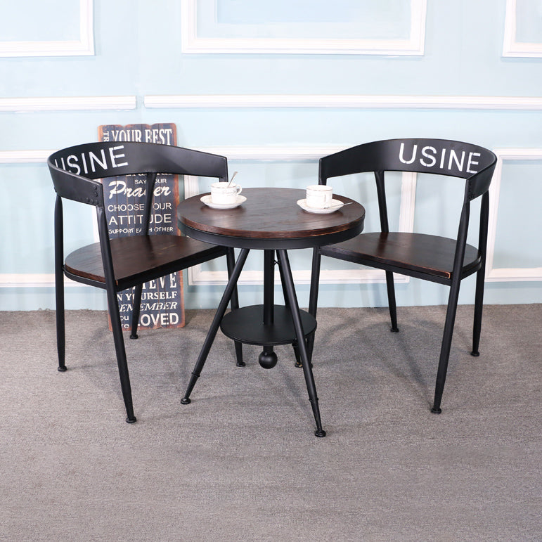 Chaise de salle à manger industrielle 21 '' Plaide latéral à dos ouvert de largeur avec des jambes en métal pour un usage domestique