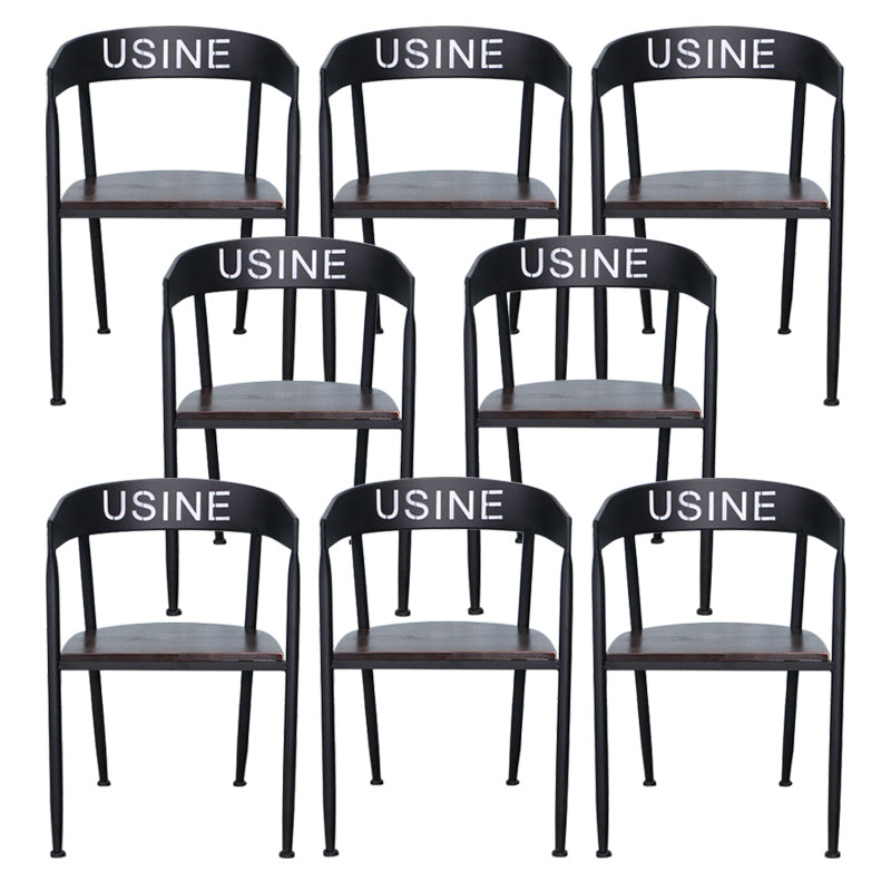 Chaise de salle à manger industrielle 21 '' Plaide latéral à dos ouvert de largeur avec des jambes en métal pour un usage domestique