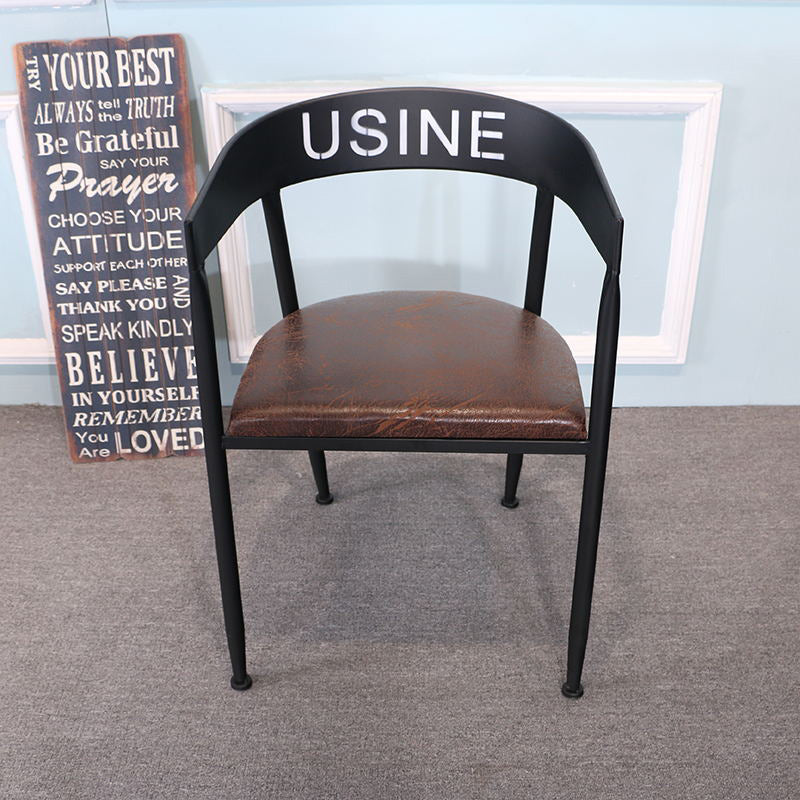 Chaise de salle à manger industrielle 21 '' Plaide latéral à dos ouvert de largeur avec des jambes en métal pour un usage domestique