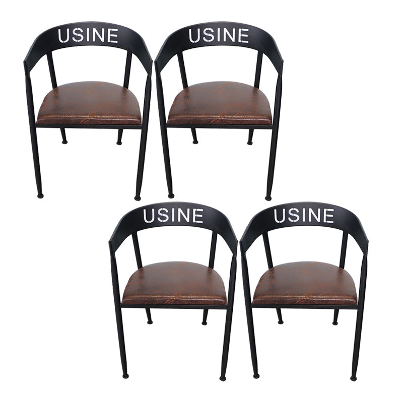 Chaise de salle à manger industrielle 21 '' Plaide latéral à dos ouvert de largeur avec des jambes en métal pour un usage domestique