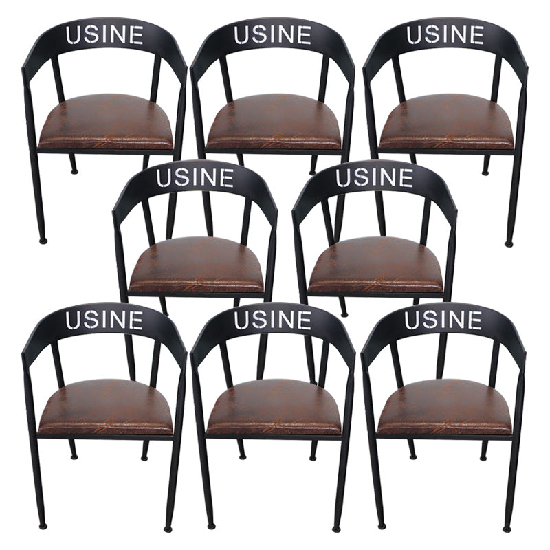 Chaise de salle à manger industrielle 21 '' Plaide latéral à dos ouvert de largeur avec des jambes en métal pour un usage domestique
