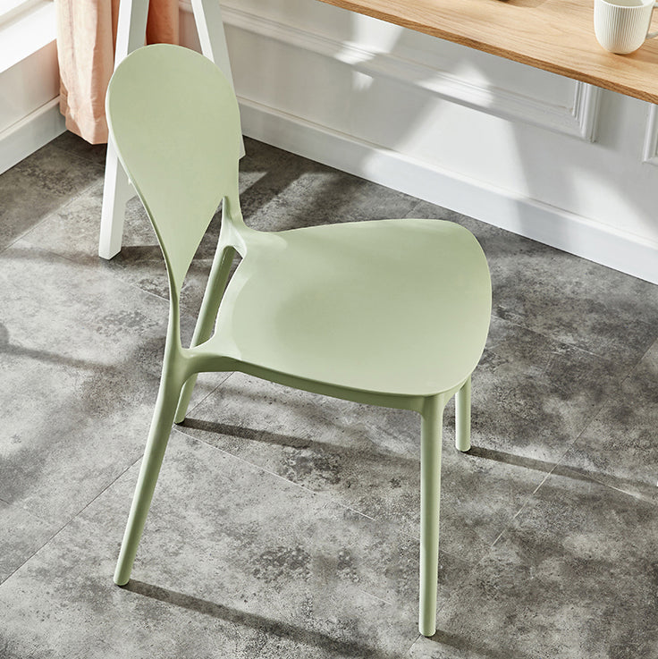 Plastic Contemporary Dining Room Chairs Matte Finish Open Back Dining Side Chairs