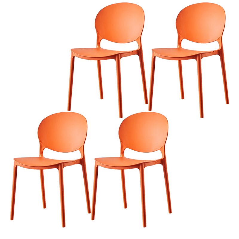 Plastic Contemporary Dining Room Chairs Matte Finish Open Back Dining Side Chairs