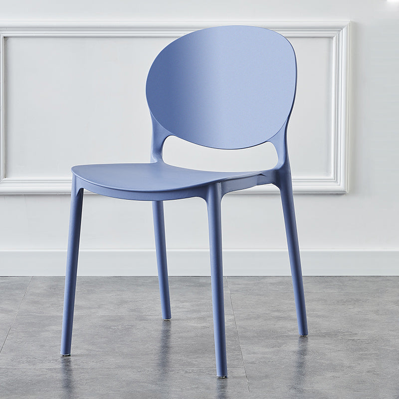 Plastic Contemporary Dining Room Chairs Matte Finish Open Back Dining Side Chairs