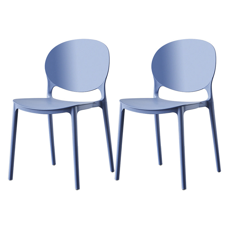 Plastic Contemporary Dining Room Chairs Matte Finish Open Back Dining Side Chairs