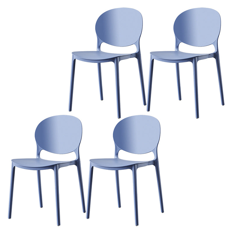 Plastic Contemporary Dining Room Chairs Matte Finish Open Back Dining Side Chairs