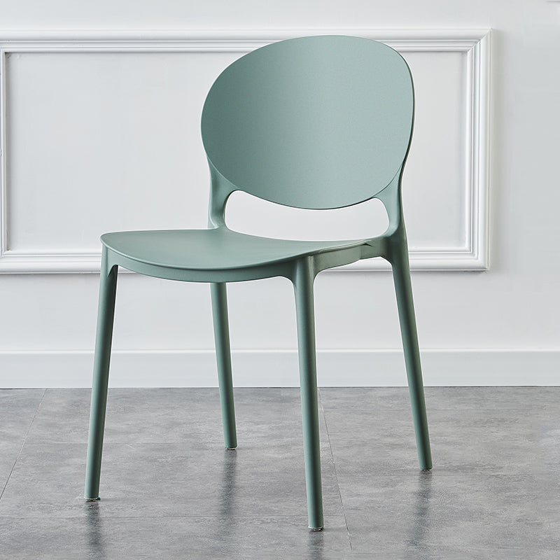 Plastic Contemporary Dining Room Chairs Matte Finish Open Back Dining Side Chairs