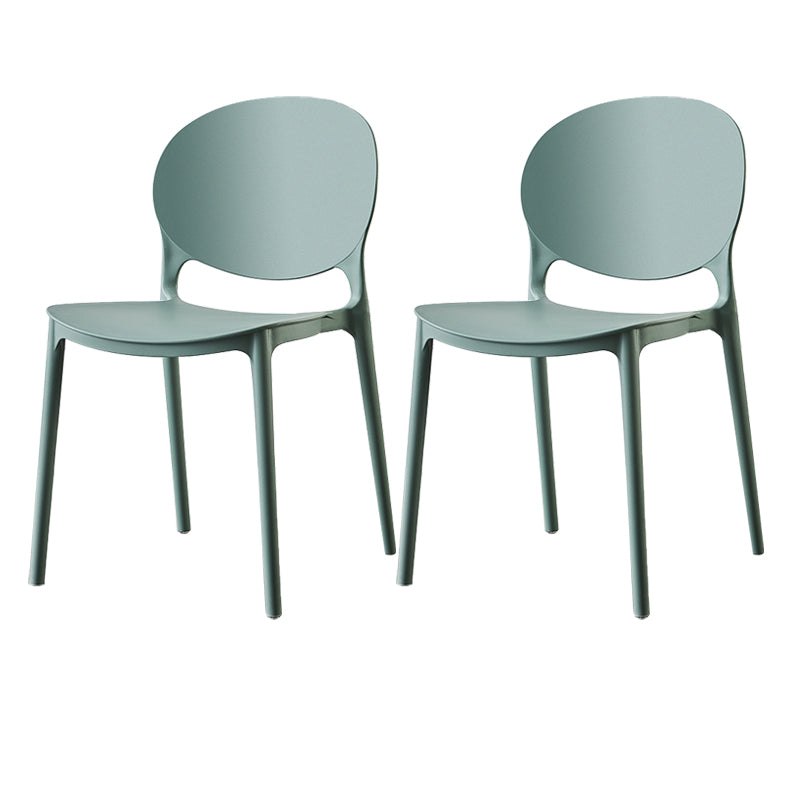 Plastic Contemporary Dining Room Chairs Matte Finish Open Back Dining Side Chairs