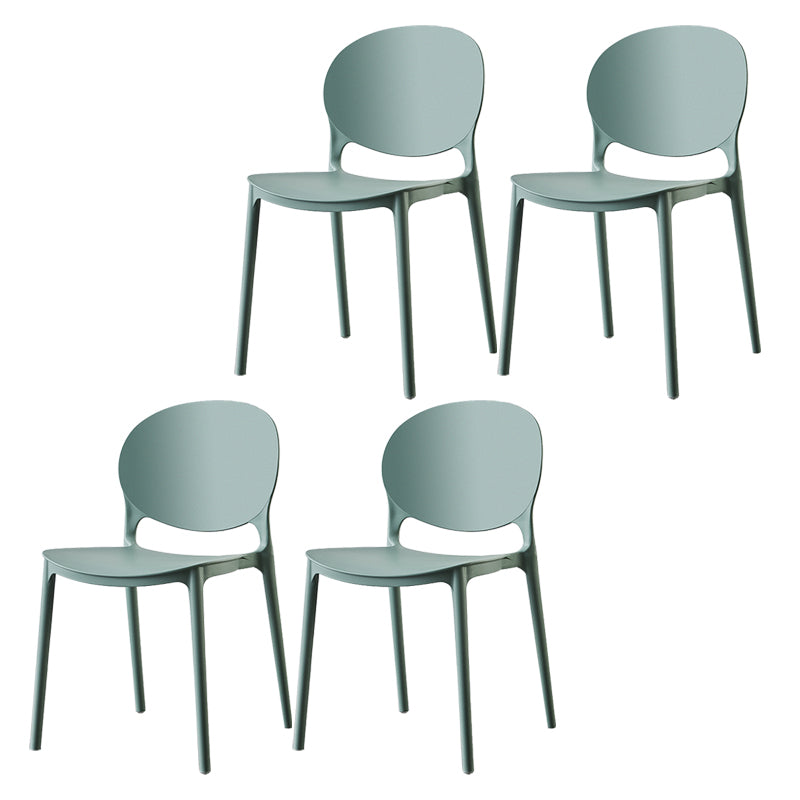 Plastic Contemporary Dining Room Chairs Matte Finish Open Back Dining Side Chairs